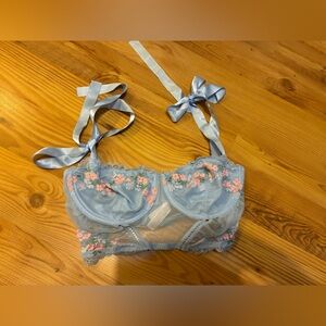 Auden Blue Floral Lace Bralette Sz m